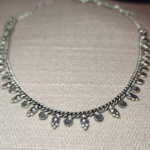 Silver-Tone Boho Necklace, Pre-Owned in Good Condition
